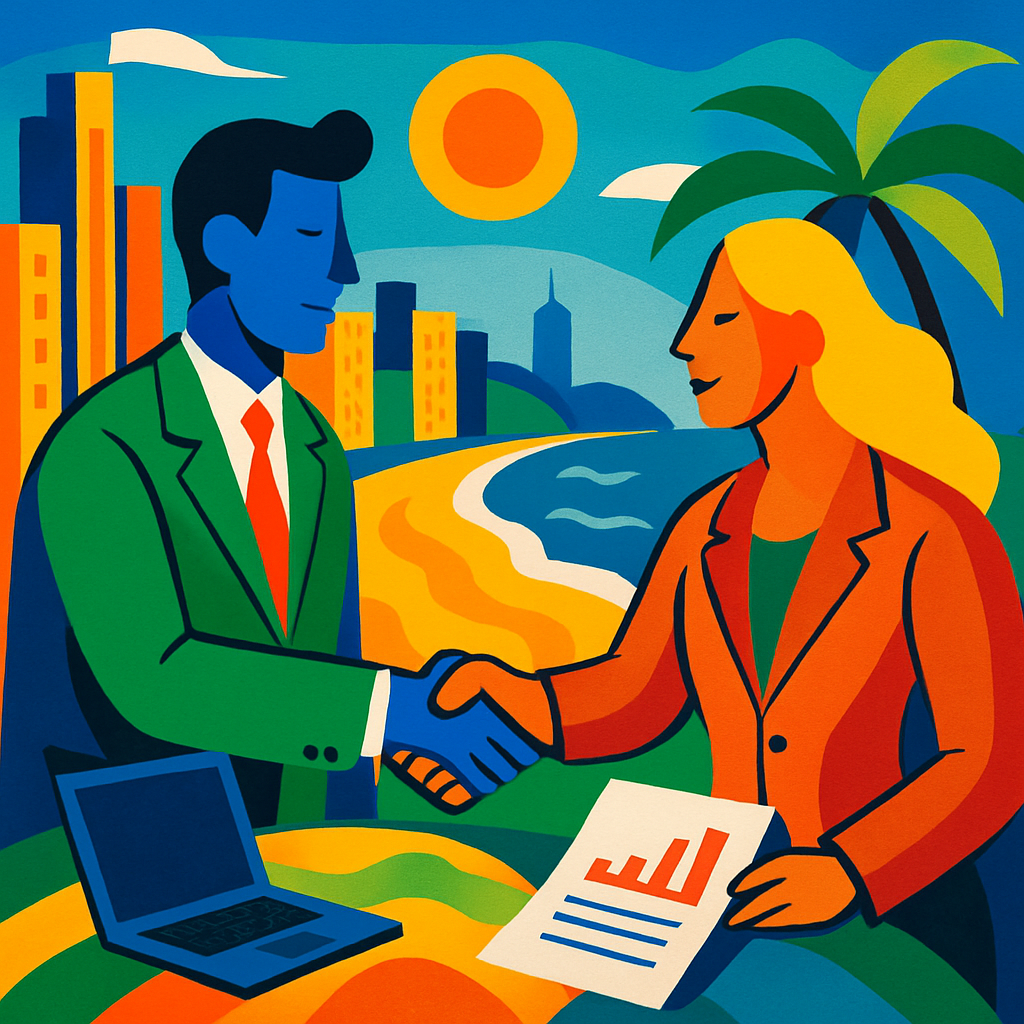 Abstract concept image of the difference between UK and Brazilian founders