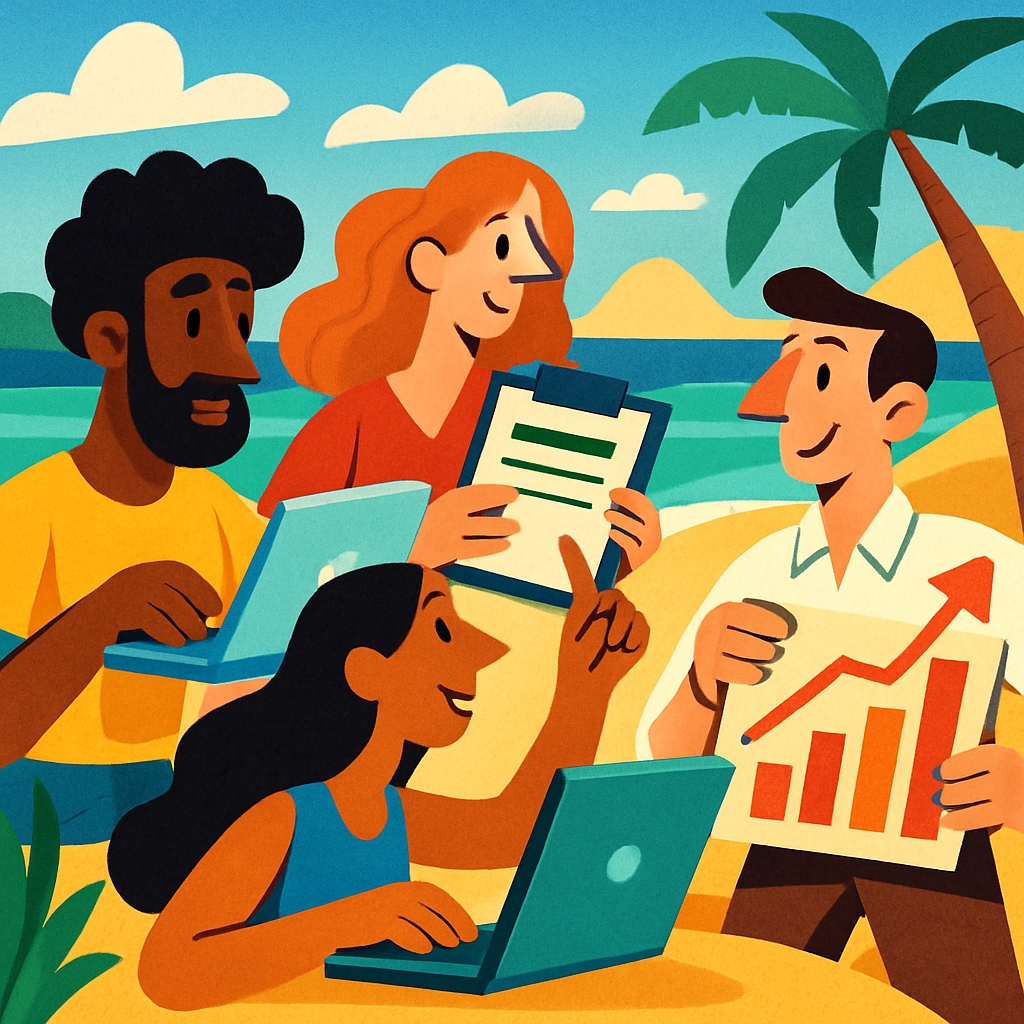 Concept image of a founder retreat